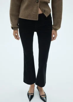 MANGO Dżinsy*Dżinsy Sienna flare crop ze sztruksu