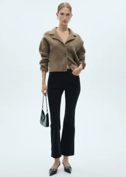 MANGO Dżinsy*Dżinsy Sienna flare crop ze sztruksu