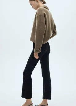 MANGO Dżinsy*Dżinsy Sienna flare crop ze sztruksu