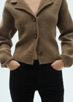 MANGO Dżinsy*Dżinsy Sienna flare crop ze sztruksu