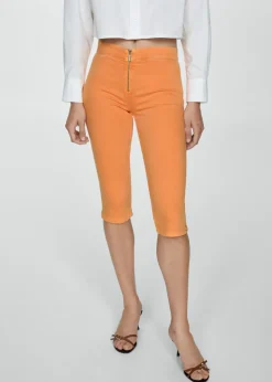 MANGO Dżinsy*Dżinsy slim capri na zamek