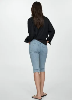 MANGO Dżinsy*Dżinsy slim capri z dekoracyjnymi szwami