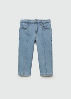 MANGO Dżinsy*Dżinsy slim capri z dekoracyjnymi szwami