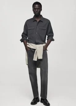 MANGO Dżinsy*Dżinsy straight fit ciemnoszare