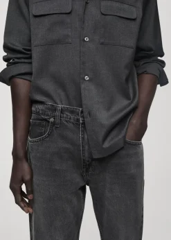 MANGO Dżinsy*Dżinsy straight fit ciemnoszare