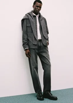 MANGO Dżinsy*Dżinsy straight fit ciemnoszare