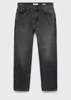 MANGO Dżinsy*Dżinsy straight fit ciemnoszare