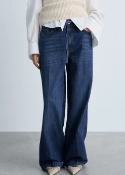 MANGO Dżinsy*Dżinsy wide leg z paskiem