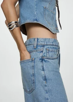 MANGO Dżinsy*Dżinsy wideleg loose z niskim stanem