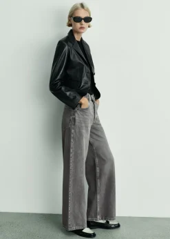 MANGO Dżinsy*Dżinsy wideleg loose ze średnim stanem