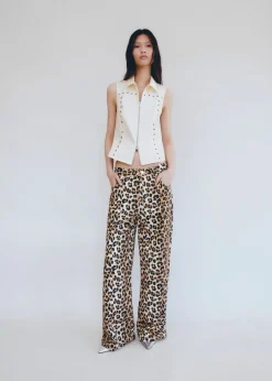 MANGO Dżinsy*Dżinsy wideleg w lamparcie cętki