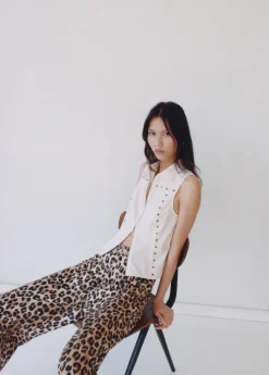 MANGO Dżinsy*Dżinsy wideleg w lamparcie cętki