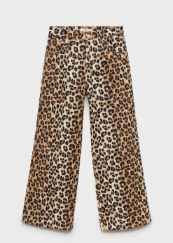 MANGO Dżinsy*Dżinsy wideleg w lamparcie cętki