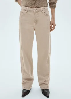 MANGO Dżinsy*Dżinsy wideleg z dekoracyjnymi szwami