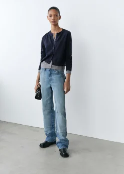 MANGO Dżinsy*Dżinsy wideleg z dekoracyjnymi szwami