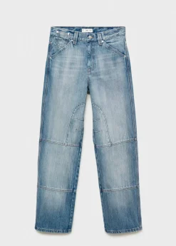 MANGO Dżinsy*Dżinsy wideleg z dekoracyjnymi szwami