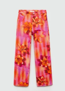 MANGO Dżinsy*Dżinsy wideleg z nadrukiem