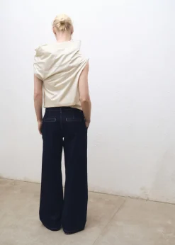 MANGO Dżinsy*Dżinsy wideleg z zakładkami rinse wash