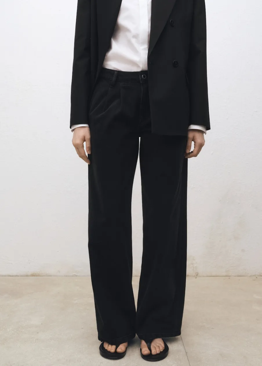 MANGO Dżinsy*Dżinsy wideleg z zaszewkami