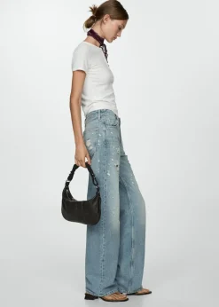 MANGO Dżinsy*Dżinsy z prostymi nogawkami i ozdobnymi rozdarciami