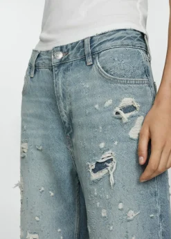 MANGO Dżinsy*Dżinsy z prostymi nogawkami i ozdobnymi rozdarciami