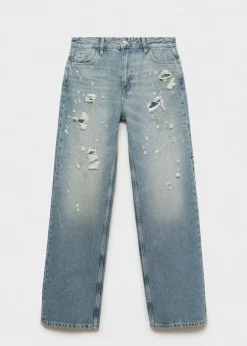 MANGO Dżinsy*Dżinsy z prostymi nogawkami i ozdobnymi rozdarciami