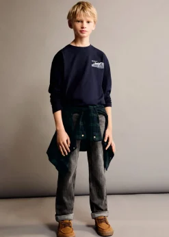 Dzieci MANGO Dżinsy*Dżinsy z prostymi podwijanymi nogawkami