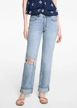 MANGO Dżinsy*Dżinsy z rozdarciami i podwiniętymi nogawkami