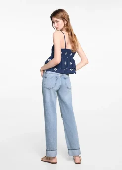 MANGO Dżinsy*Dżinsy z rozdarciami i podwiniętymi nogawkami