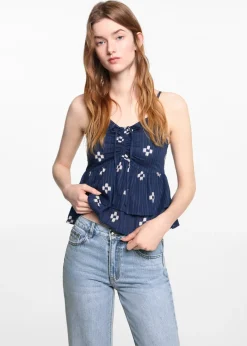 MANGO Dżinsy*Dżinsy z rozdarciami i podwiniętymi nogawkami