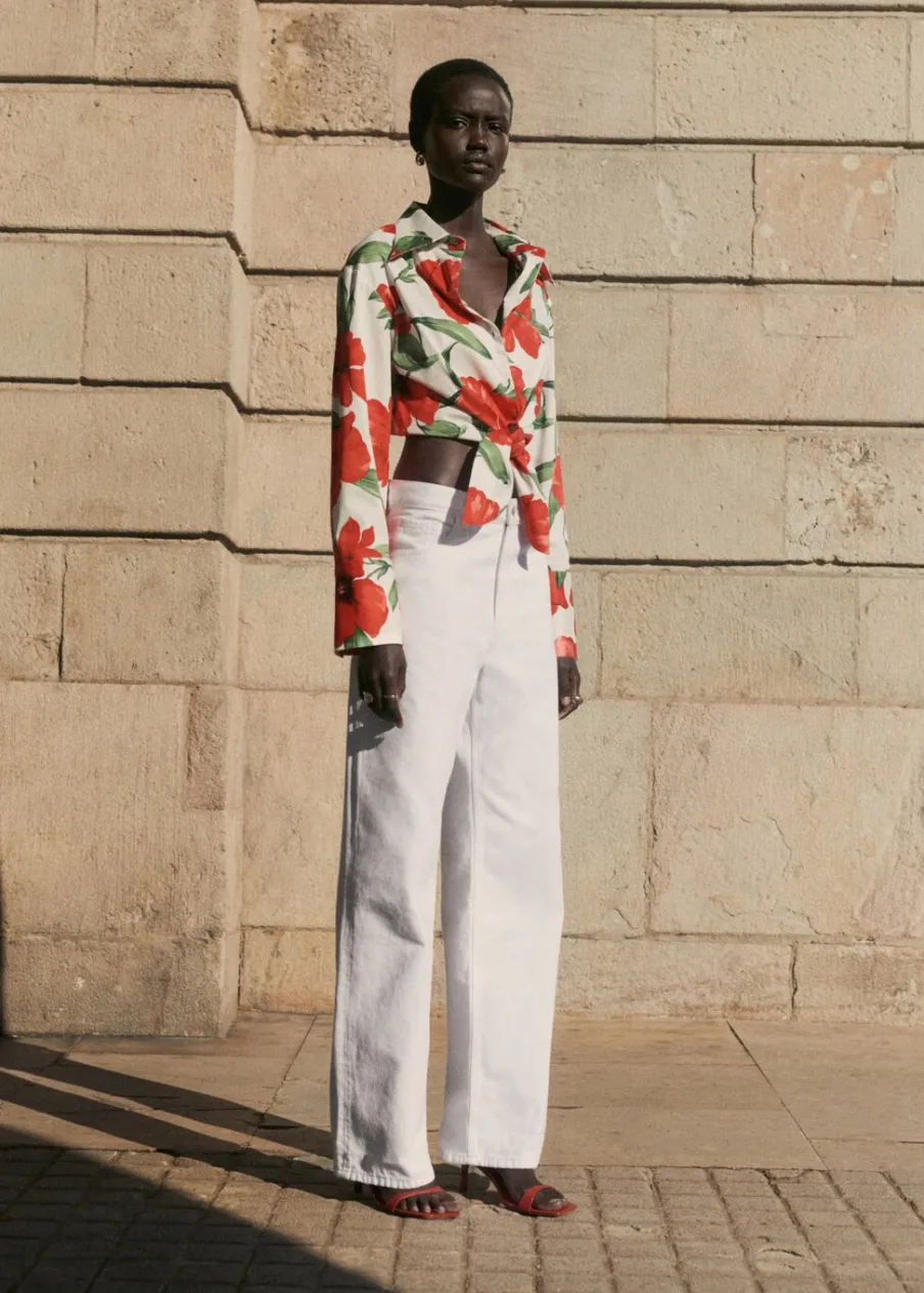 MANGO Dżinsy*Dżinsy ze średnim stanem i prostymi nogawkami