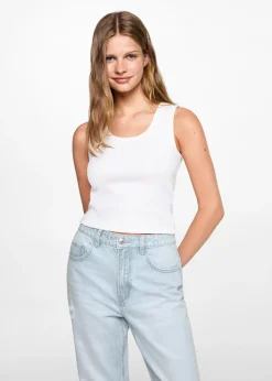 MANGO Dżinsy*Dżinsy ze średnim stanem, prostymi nogawkami i rozdarciami