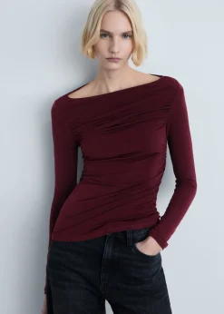 MANGO Koszulki*Drapowana koszulka slim fit