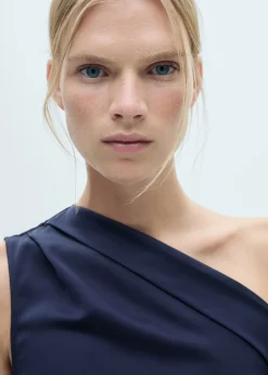 MANGO Sukienki I Kombinezony*Drapowana sukienka na jedno ramię