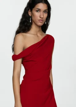 MANGO Sukienki I Kombinezony*Drapowana sukienka na jedno ramię