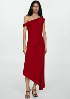 MANGO Sukienki I Kombinezony*Drapowana sukienka na jedno ramię