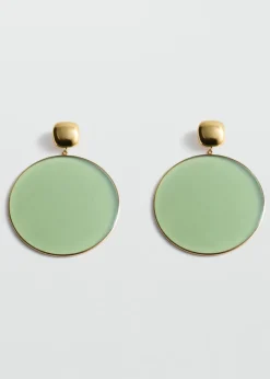 MANGO Biżuteria*Duże okrągłe kolczyki z żywicy