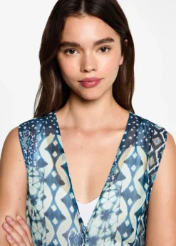 MANGO Kamizelki*Długa kamizelka nadruk