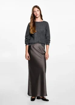 MANGO Spódnice*Długa satynowa spódnica