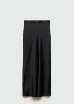 MANGO Spódnice*Długa satynowa spódnica
