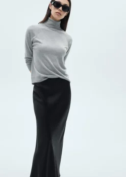 MANGO Spódnice*Długa satynowa spódnica