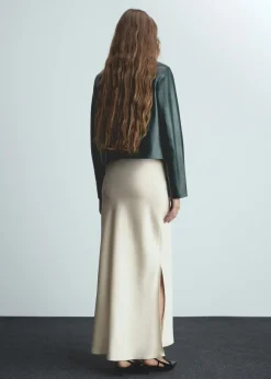 MANGO Spódnice*Długa satynowa spódnica