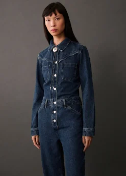 MANGO Sukienki I Kombinezony*Długi kombinezon dżinsowy