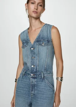MANGO Sukienki I Kombinezony*Długi kombinezon dżinsowy