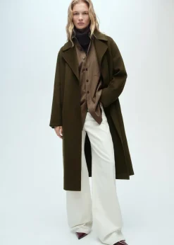 MANGO Płaszcze*Długi płaszcz handmade z paskiem