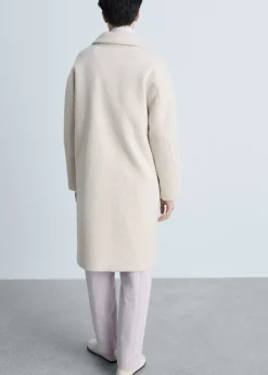 MANGO Płaszcze*Długi płaszcz oversize z dzianiny bouclé