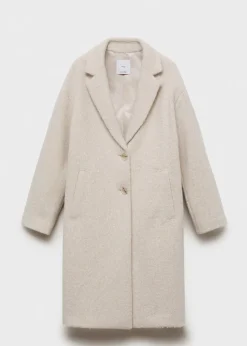 MANGO Płaszcze*Długi płaszcz oversize z dzianiny bouclé