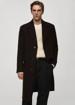 MANGO Płaszcze*Długi płaszcz wełniany relaxed fit