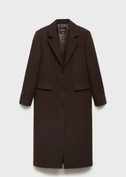 MANGO Płaszcze*Długi płaszcz wełniany z teksturą
