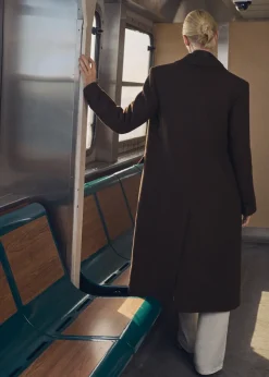 MANGO Płaszcze*Długi płaszcz wełniany z teksturą